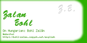 zalan bohl business card